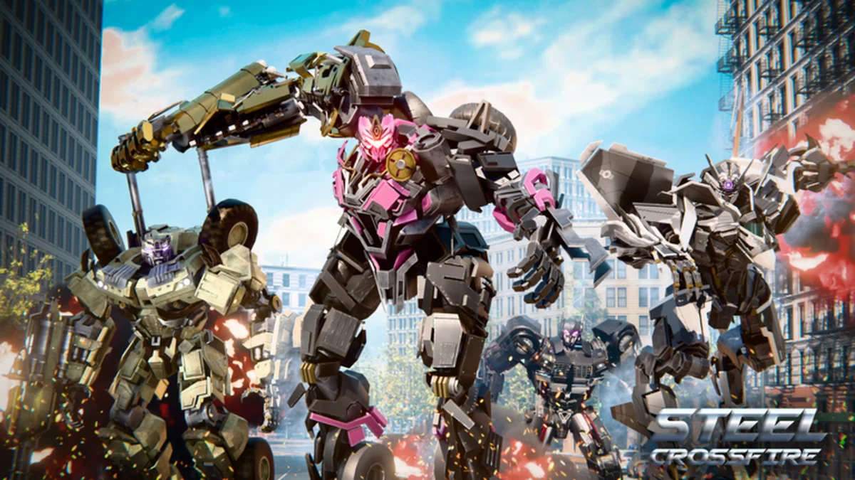 Official Steel Crossfire artwork behind the fair-play action panel