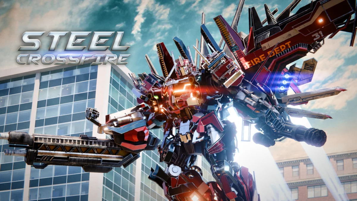 Official Steel Crossfire character artwork behind the guide action panel